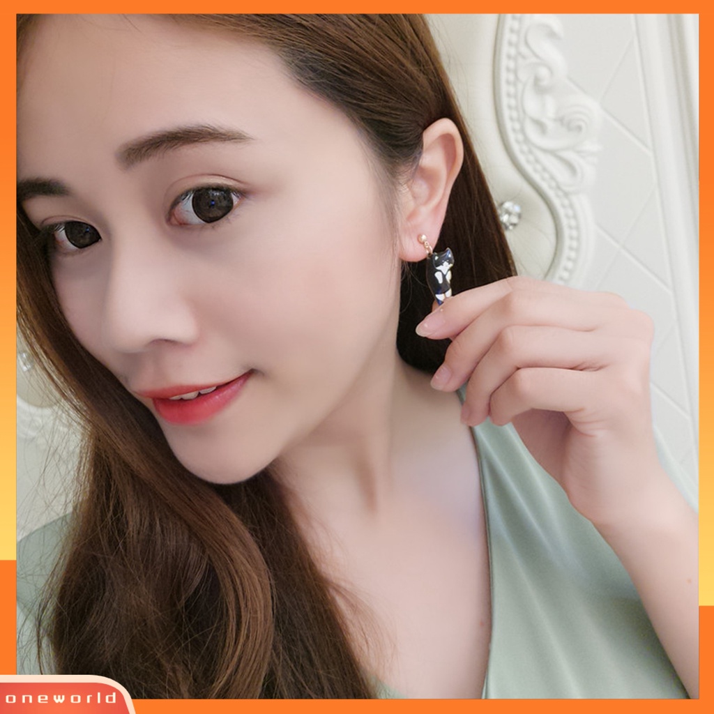 [WOD] 1pasang Anting All Match Eye-catching Simple Bentuk Kucing Dekorasi Wanita Anting Fashion Untuk Pakaian Sehari-Hari