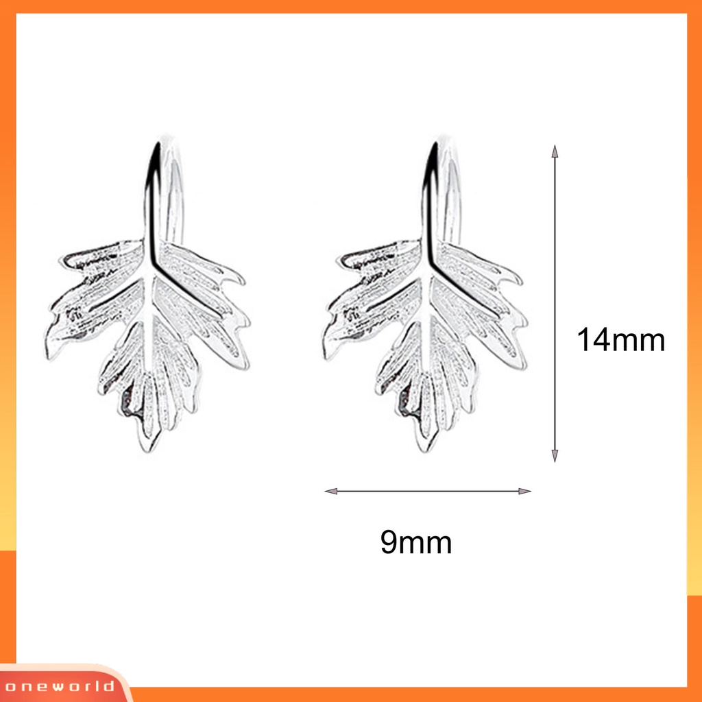 [WOD] 1pasang Klip Telinga Tembaga Electroplating Anting Klip Daun Maple Artistik Untuk Hadiah