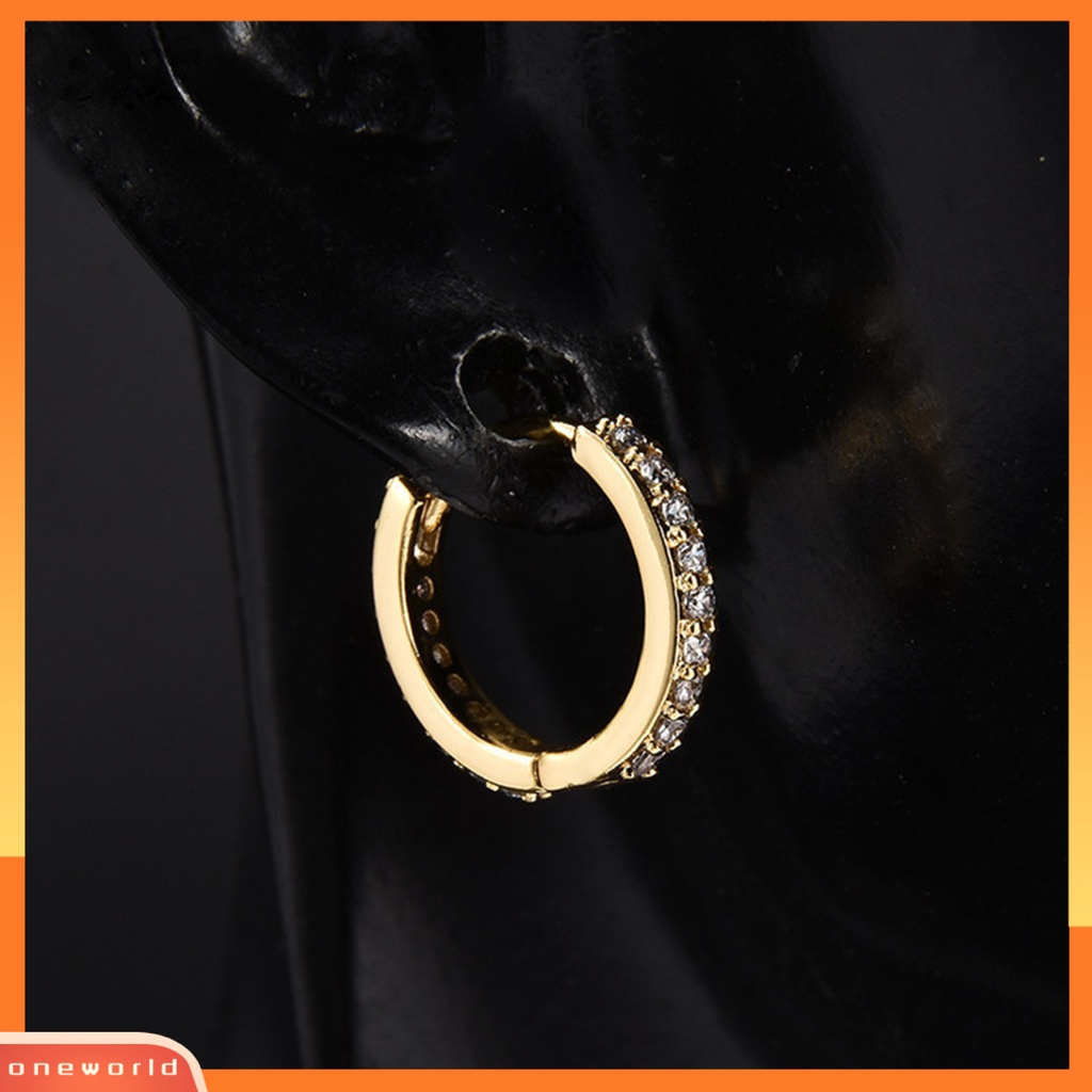 [WOD] Anting Wanita Berlian Imitasi Simple Mini Piercing Hoop Studs Earlobe Tragus Lingkaran Untuk Perempuan