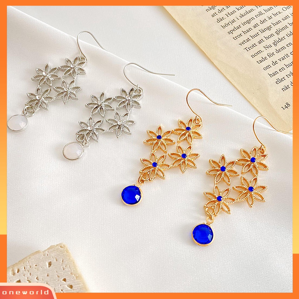 [WOD] 1pasang Anting Kait Berongga Keluar Bunga Perhiasan Bohemian Cut-out Earrings Pacaran