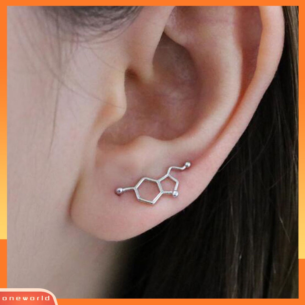 [WOD] Sederhana Wanita Serotonin Bentuk Molekul Telinga Pendaki Anting Crawler Perhiasan Hadiah