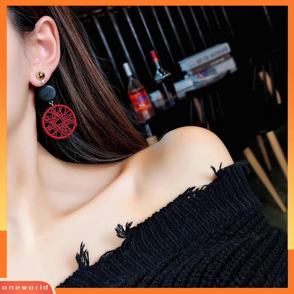 [WOD] 1pasang Kreatif Wanita Panjang Bulat Berongga Lingkaran Menjuntai Anting Club Pesta Perhiasan