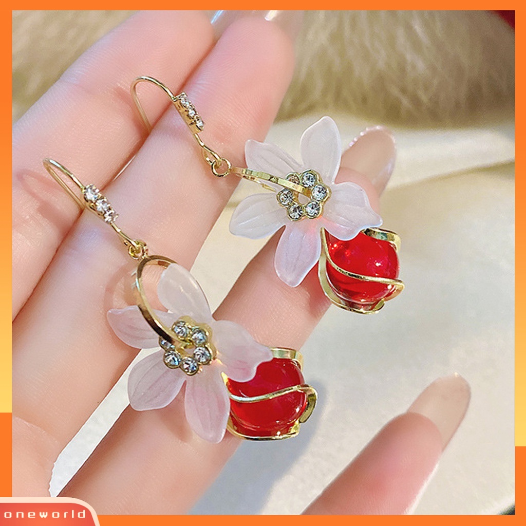 [WOD] 1pasang Anting Menjuntai Elegan Temperamental Indah Hias Meriah Wanita Manik-Manik Rumbai Liontin Anting Perhiasan Untuk Pacaran