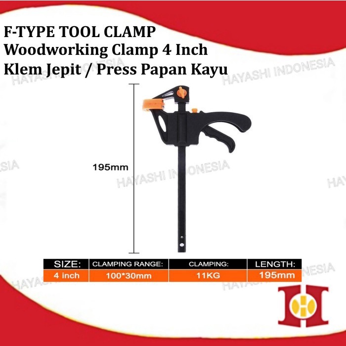 F Clamp Catok Klem Alat Penjepit Kayu Besi Ratchet 4 6 8 10 16 Inch