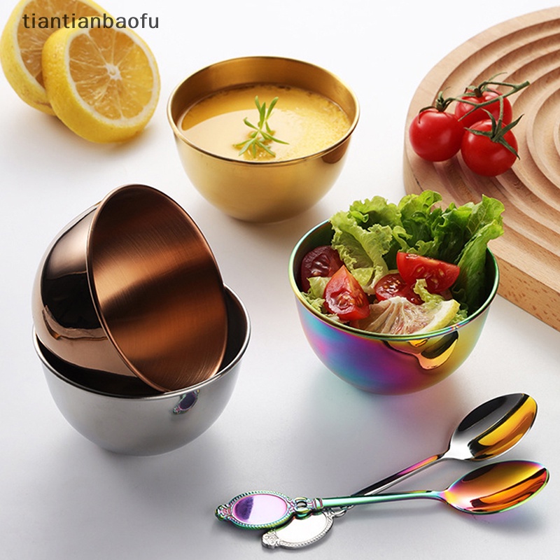 [tiantianbaofu] Stainless Steel Deepen Seasoning Bowl Spoon Food Sauce Dipping Bowl Untuk Butik Dapur