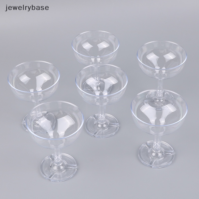 [jewelrybase] 6pcs Gelas Wine Akrilik Bening Minum Champagne Party Wedding Cups Boutique