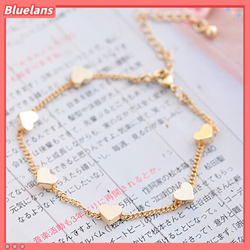 [BLS] Gelang Adjustable Simple Gelang Rantai Love Hati Warna Emas Untuk Pesta