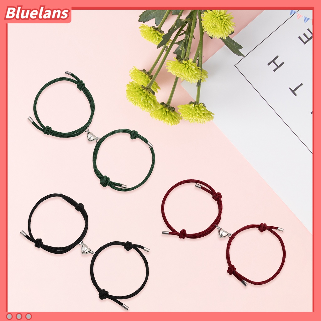 [BLS] 2pcs Gelang Cantik ic Adsorpsi Alloy Elegan Panjang Adjustable Fashion Bracelet Untuk Pacaran