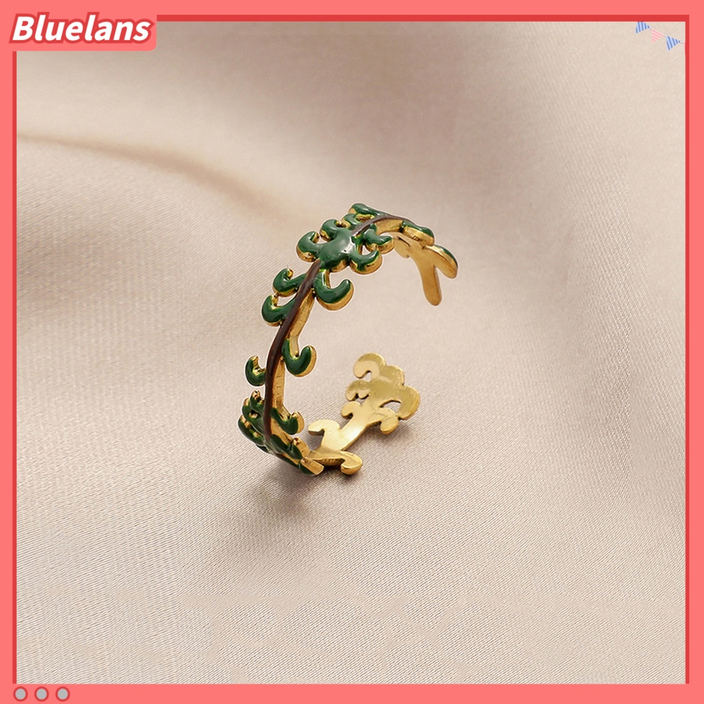 [BLS] Cincin Wanita Bunga Pembukaan Perhiasan Electroplating Vintage Finger Ring Untuk Pesta Perjamuan Prom