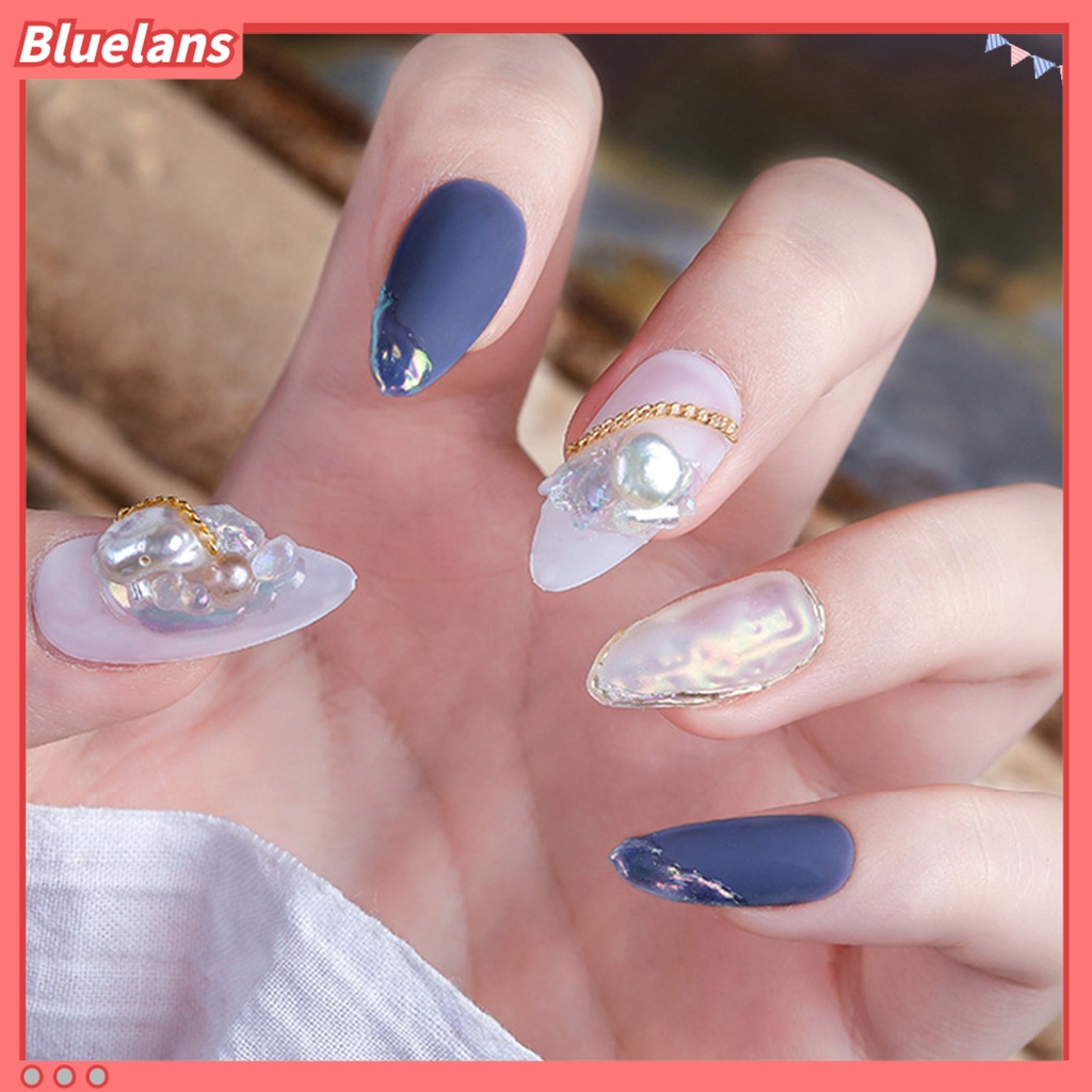 [BLM] 1box Nail Art Mutiara Indah DIY Ringan Berbentuk Mutiara Batu Shell Nail Art Aksesoris Untuk Wanita