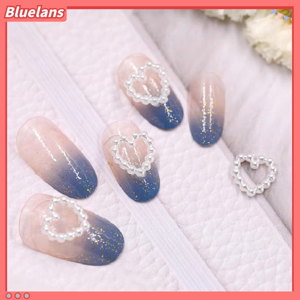 [BLM] 50pcs Kuku Jantung Dekorasi Gloss Tiga Dimensi Tidak Luntur Desain Berongga DIY Kuku Mutiara Imitasi Pesona Manikur Desain Manicure Store Supply