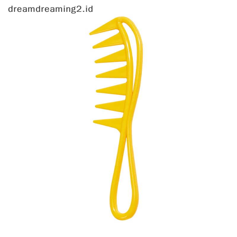 (drea) Retro Oil head Wide Tooth Sisir Plastik Detangler Curly Rambut Salon Hairdressing //