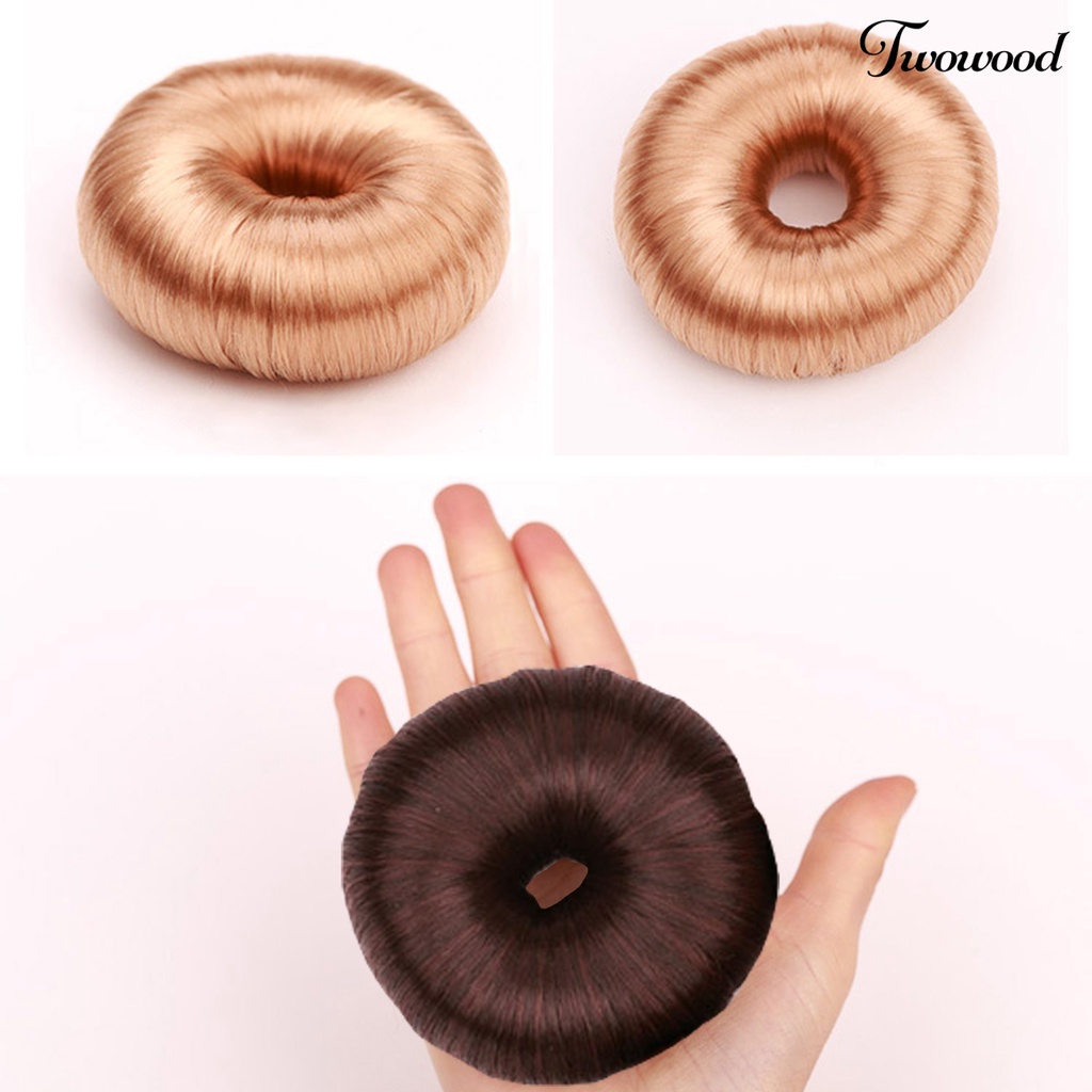 Twowood Hair Ring Bagus Elastis Gaya Rambut Memperbaiki Resin Wig Rambut Donat Untuk Wanita