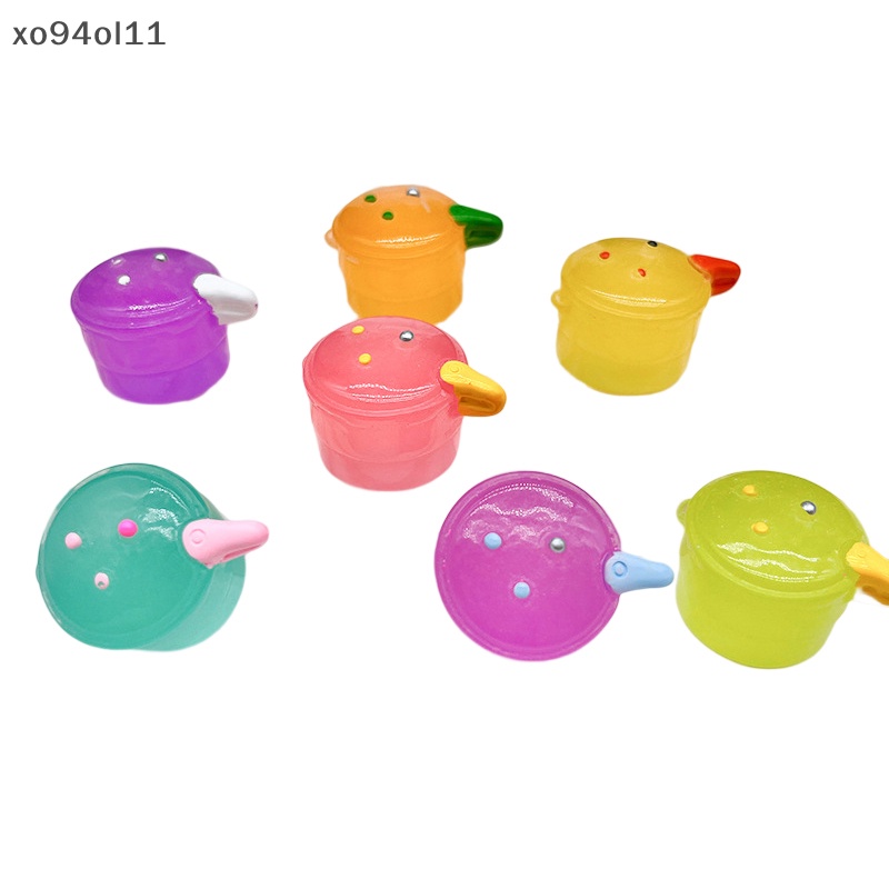 Xo 2Pcs Luminous Pressure Cooker Ornamen Warna Pot Micro Landscape Dekorasi Rumah Boneka Miniatur Mainan OL