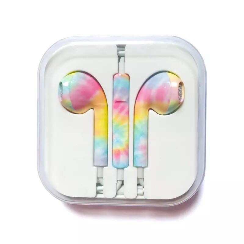 Fashion Color Cute In-ear Headphones 3.5mm Jack Headphone Kabel Dengan Mikrofon