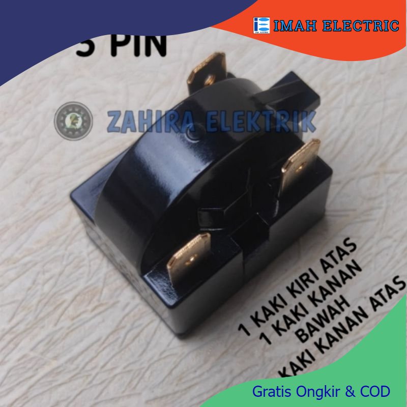 [COD] RELAY PTC KULKAS / PTC RELAY KULKAS 3 PIN - 2 KAKI KANAN 1 KAKI KIRI