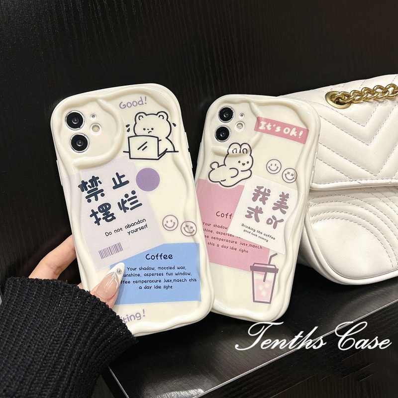 Untuk OPPO A17 A17K A57 A78 A77 A77s A76 A96 A16 A16s A15 A15s A54 A95 A94 A93 A53 A33 A32 A5 A9 2020 A3s A12e A7 A5s Reno 4F 5F 3D Tepi Gelombang Melengkung Gaya Pasangan Casing Ponsel