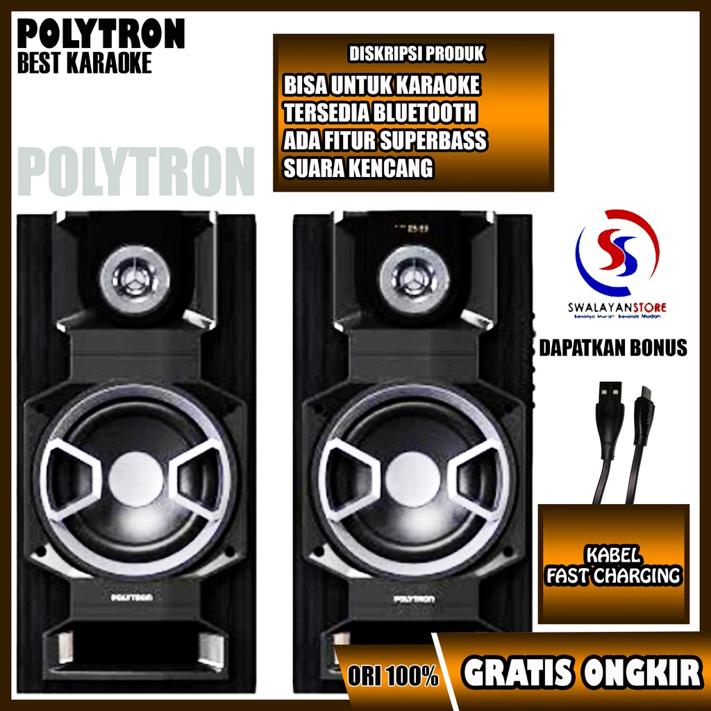 Speaker aktif Polytron PAS 8E10 Bluetooth, USB, MIC input