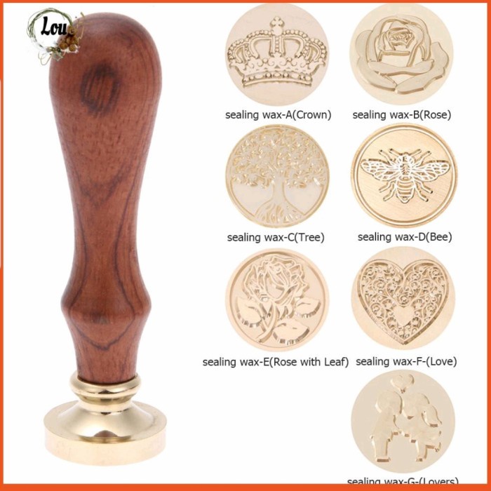 

KEPALA WAX SEALER FEATHER WOODEN STAMP/ STEMPEL SEGEL TEMBAGA PLANNER - BEE LEBAH