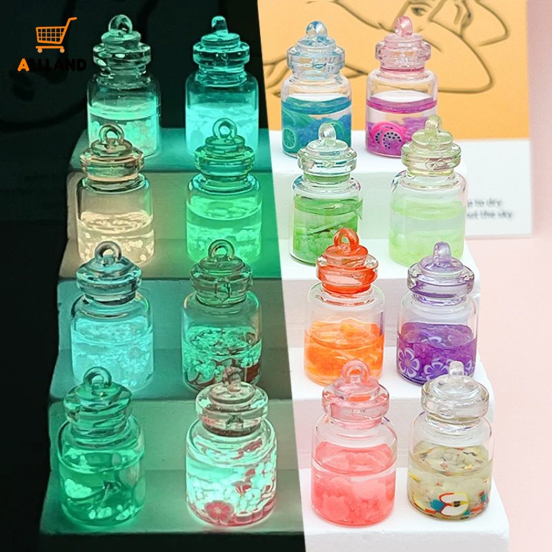 1/5pcs Random Color Transparent Drift Bottle/ Luminous Wishing Bottle Ornaments/ Aksesoris Gantungan Kunci Anting DIY