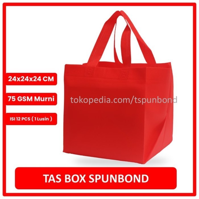 

[SC] Tas Nasi Kotak Handle ukuran 24x24 Lusinan - Warna Merah