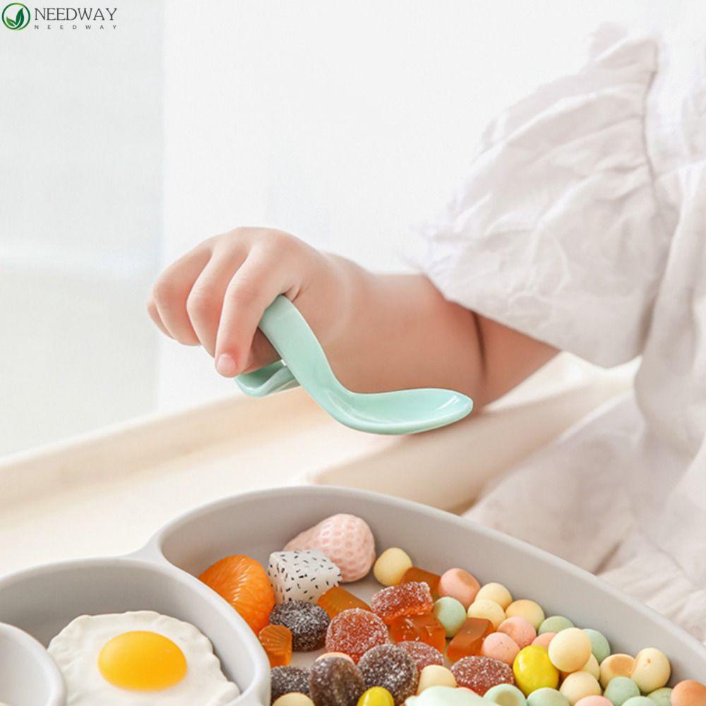 Needway Sendok Garpu Bayi Usia 1-2 Tahun Belajar Makan Gagang Garpu Sendok Alat Suplemen Bayi Dan Anak Anak Peralatan Makan Sendok Siku