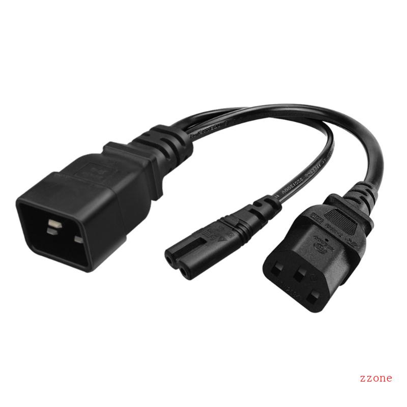 Konektor zzz 3Pin IEC320-C20 to IEC320-C7+C13 Converter Adapter Kabel Listrik Cord