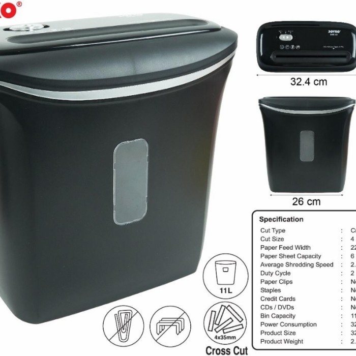 JOYKO SHD-02 Cross Cut Paper Shredder ORI / Mesin Penghancur Kertas SDH02