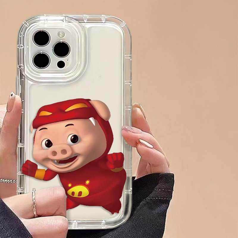 IPHONE Casing Soft Case Babi Pasangan Lucu Kompatibel Untuk Iphone14 13 11 12 Pro XS Max X Xr7 +8Plus Casing Ponsel Silikon TPU Shockproof Cover