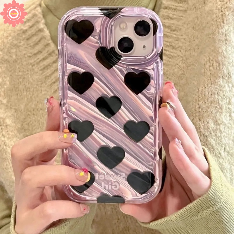 IPHONE Casing Kartu Laser Cinta Hati Bintang Kompatibel Untuk Iphone11 13 14 12 Pro MAX XR 7Plus 78 6 6S Plus X XS MAX SE 2020kreatif 3D Stereo Korgasi Fantasi Pohon Kelapa Soft Cover