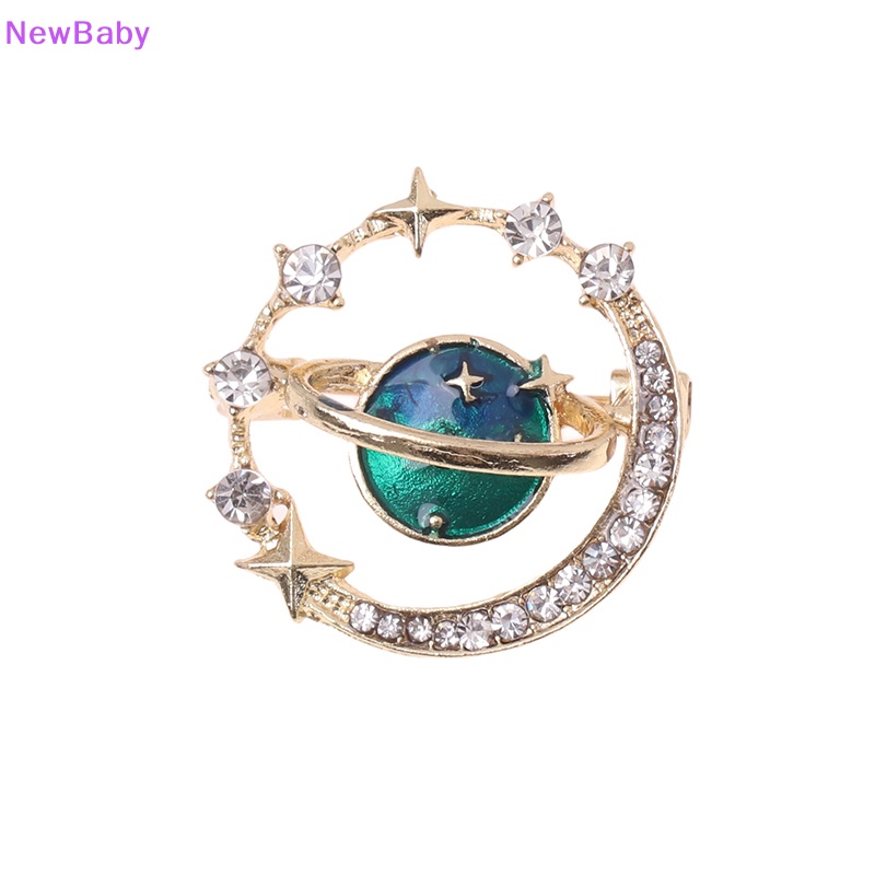 Newbaby Lucu Bumi Bulan Bintang Bros Planet Biru Anti Liar Pin Mantel Syal Bros Enamel Korsase Pin Perhiasan Hadiah ID