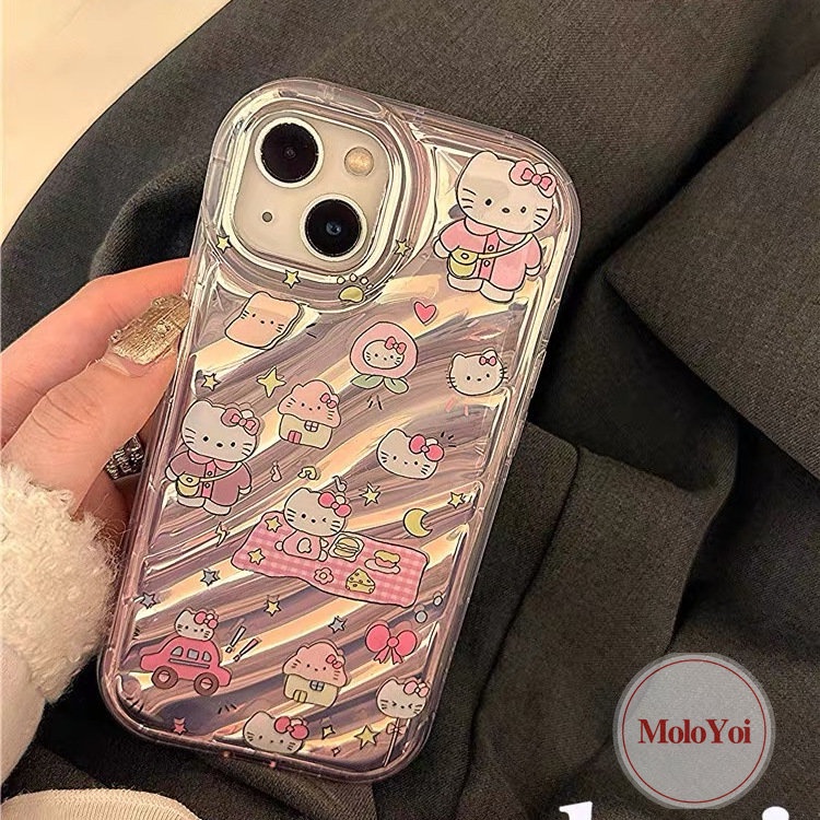 Dazzle Color 3D Stereo Corrugation Case Kompatibel Untuk IPhone 7Plus XR XS X Max 6 6S 8plus11 14 12 13 Pro Max SE 2020kacamata Hitam Keren Crayon Shin-Chan Kartu Laser Mewah Soft Case