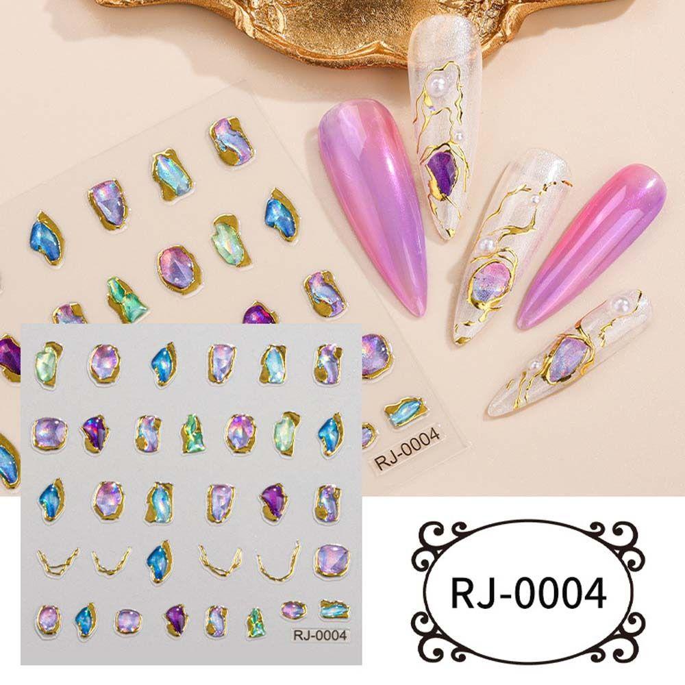 Mxbeauty Stiker Kuku Perekat Lembut Lucu Gaya Jepang Bronzing Laser Kartun Stiker Hiasan Kuku Untuk Wanita