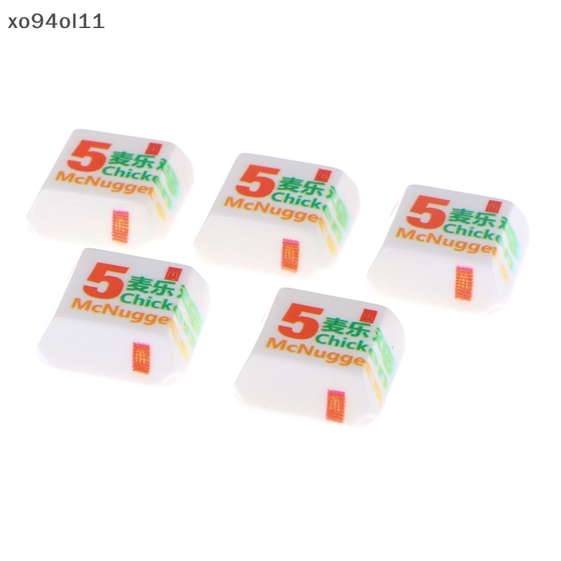 Xo 5pcs 1/12rumah Boneka Miniatur Burger Box Mini Dapur Makanan Model Pemandangan Mainan OL