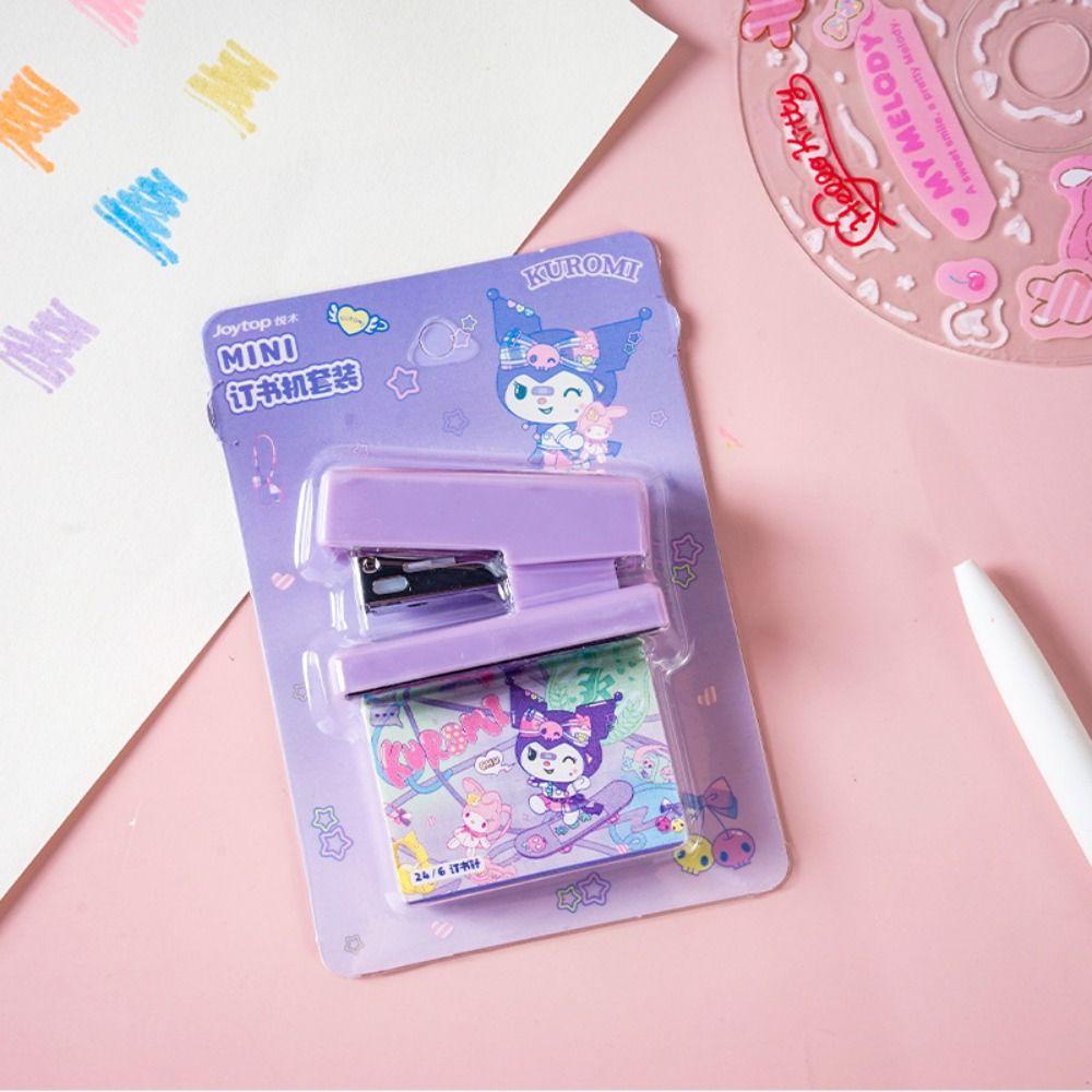 Mxbeauty Stapler Dengan 400pcs Staples Mini Lucu Tahan Lama Alat Tulis Mengikat Kertas Paper Fixing Binding Tools Untuk Kantor