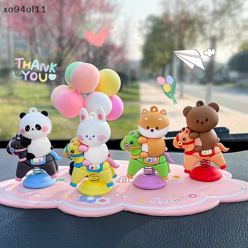 Xo 1Pc Kartun Goyang Kelinci Beruang Aksesoris Mobil Dashboard Mobil Boneka Dekorasi OL