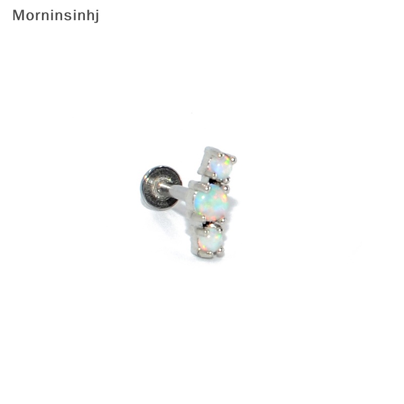 Mornin 1pcs Opal Zirkon Anting Untuk Wanita Telinga Tulang Kuku Tulang Rawan Anting Spiral Stud Earring Tubuh Perhiasan Hadiah id