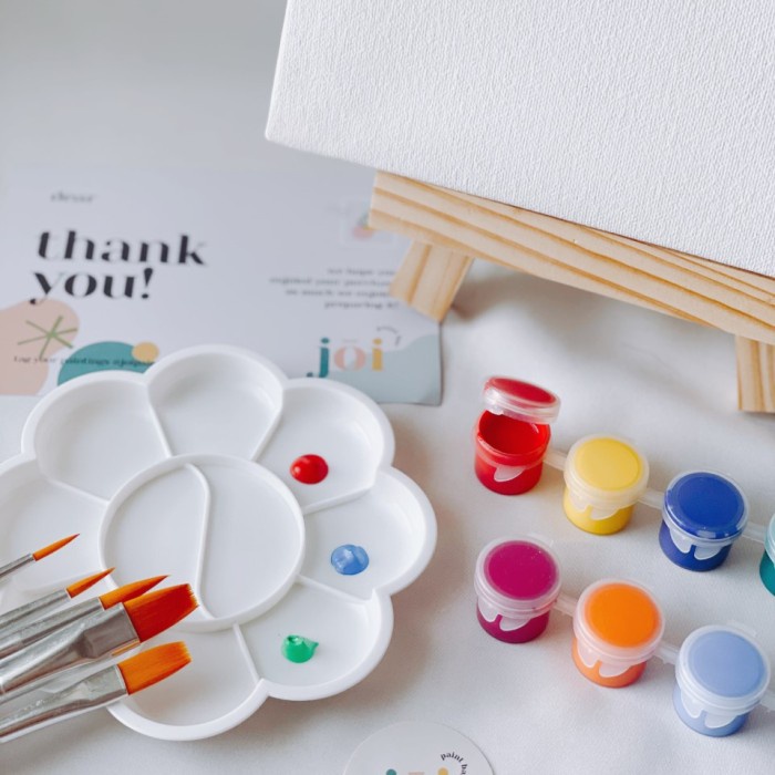 Set Lukis / Painting Kit - Canvas Polos 20 cm x 20 cm - Tanpa Easel
