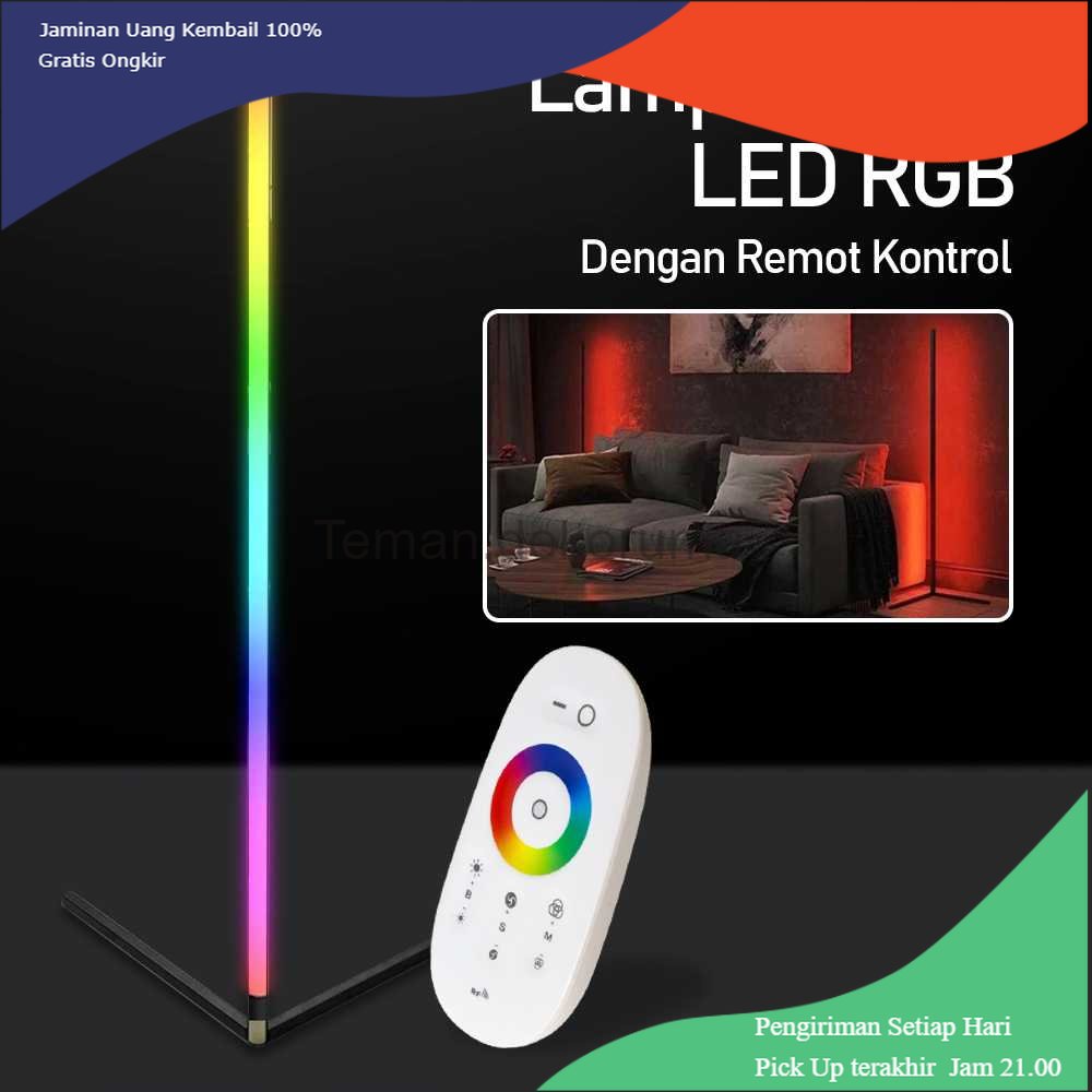 TD - LMP SZKOSTON Lampu Lantai LED Standing Lamp RGB Remote Control EU Plug - BGD-004