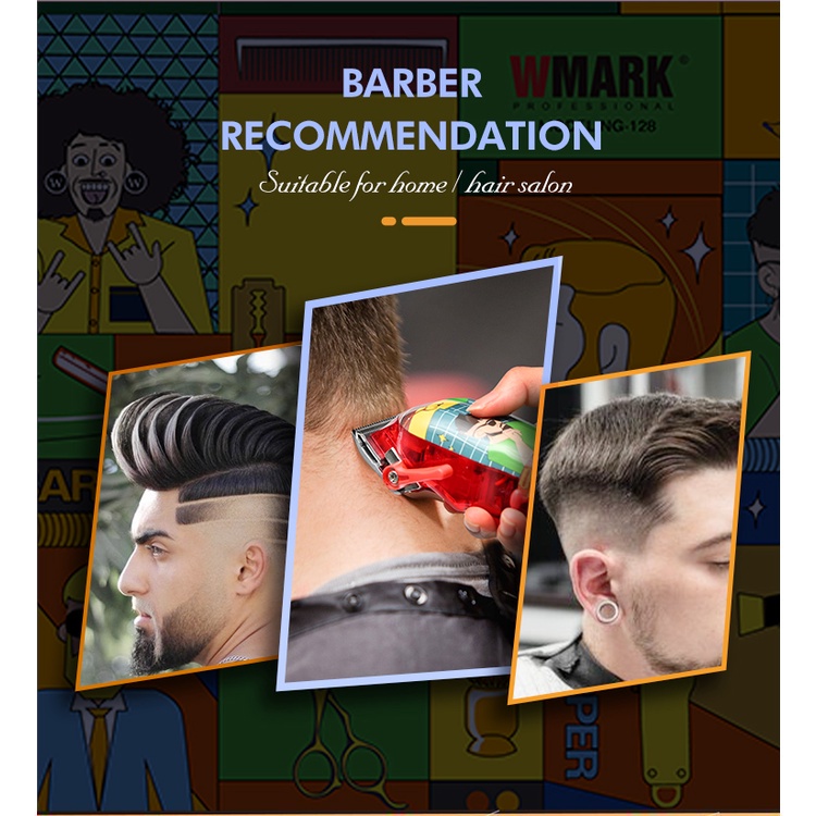 WMARK NG-128 Graffiti Hair Clipper Alat Cukur Pangkas Rambut Barber