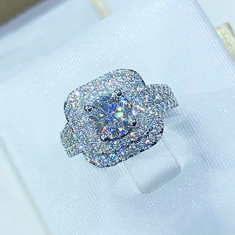 Cincin Kawin Sederhana Elegan Untuk Wanita Penuh Batu Mempesona Lamaran Romantis Cincin Pertunangan Cinta Hadiah Perhiasan Fashion