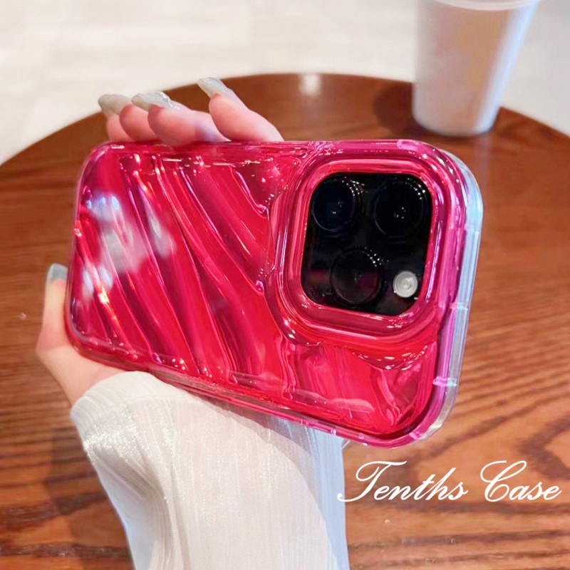 Kompatibel Untuk IPhone14 13 12 11 Pro Max8 7 6 6s Plus X Xr Xs Max SE 2020 Lasre Tebal Penutup Tepi Terang Merah Dan Bening Casing Ponsel