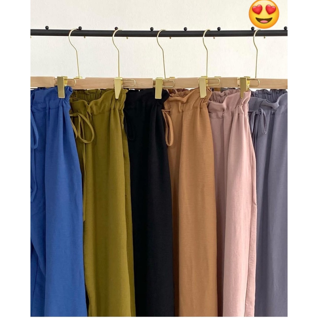 CELANA KULOT AMIRA LOOSE PANTS WANITA REMAJA HIGHWAIST CULLOTE CRINGKEL AIRFLOW PINGGANG FULL KARET