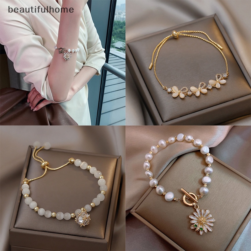 {beautifulhome} Gelang Pesona Opals Sederhana Canggih Baru Perhiasan Fashion Korea Geometris Zirkon Liontin Aksesoris Gelang Untuk Wanita.