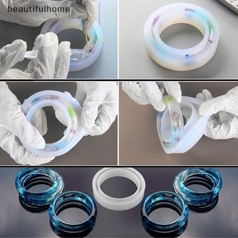 {beautifulhome} Cetakan Gelang Epoxy Kristal Resin DIY Silikon Cetakan Cermin Tembus Tinggi.