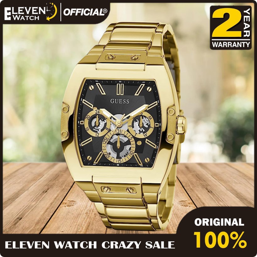 [Promo] Jam Tangan Pria Guess GW0456G1 Phoenix Gold Tone Case Gold Tone Stainless Steel Strap  Garan