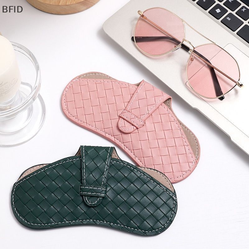 [BFID] 1pc Tas Kacamata Anyaman Sunglasses Box Portable Glasses Pouch PU Leather Eyewear Cover Pelindung Tas Penyimpanan [ID]