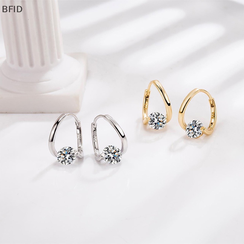 [BFID] 1pasang Anting Zirkonia Sederhana Untuk Wanita Perempuan Gaya Korea Halus Chic Perhiasan Earings Fashion Cahaya Mengkilap Telinga Stud [ID]