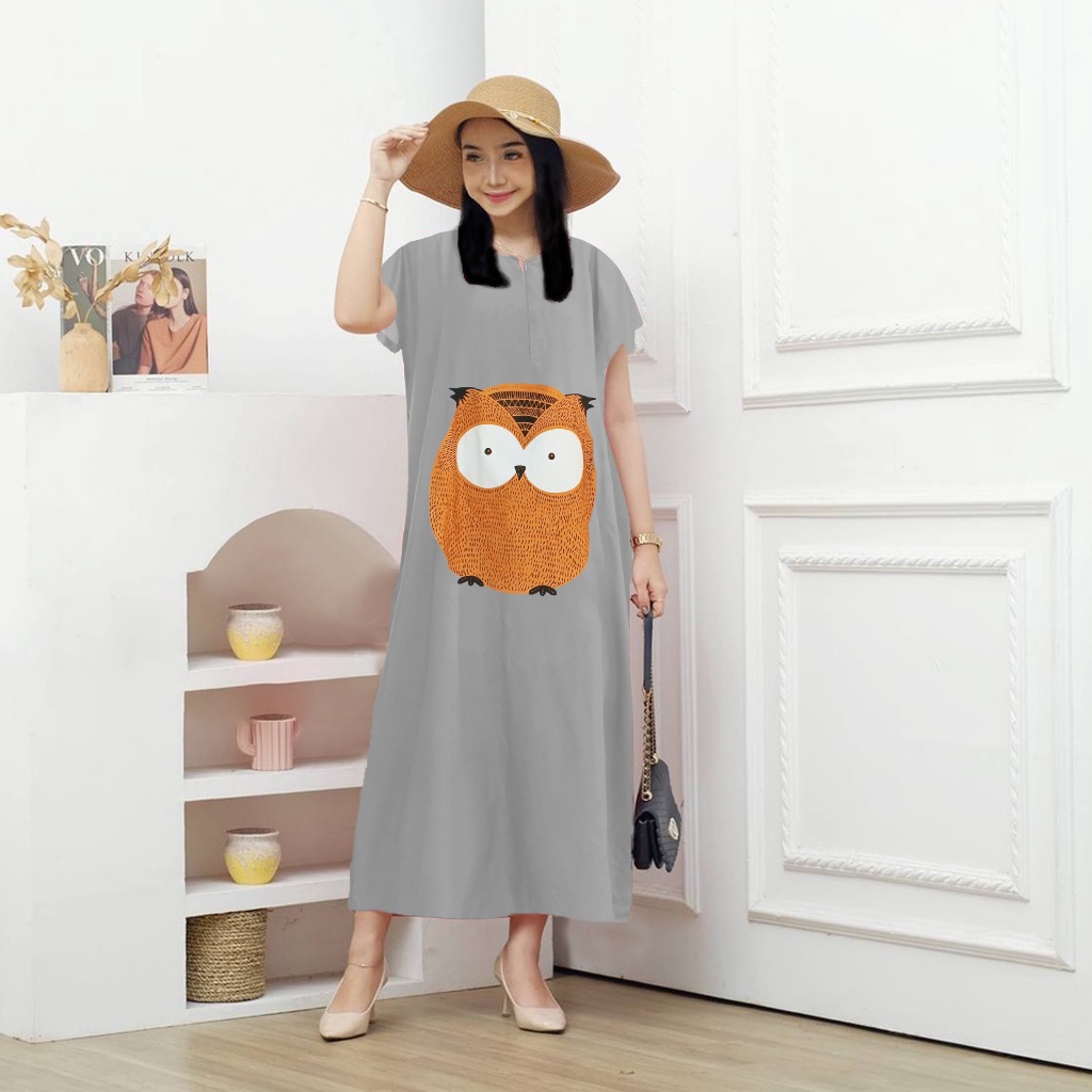 Dress Daster Owl Bahan Rayon Halus LD120 Busui Friendly