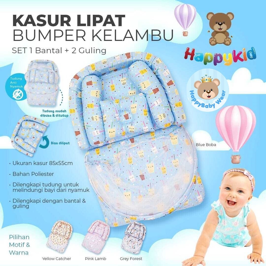 HAPPYKID KASUR BAYI LIPAT BUMPER KELAMBU SERIES